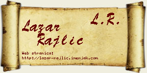 Lazar Rajlić vizit kartica